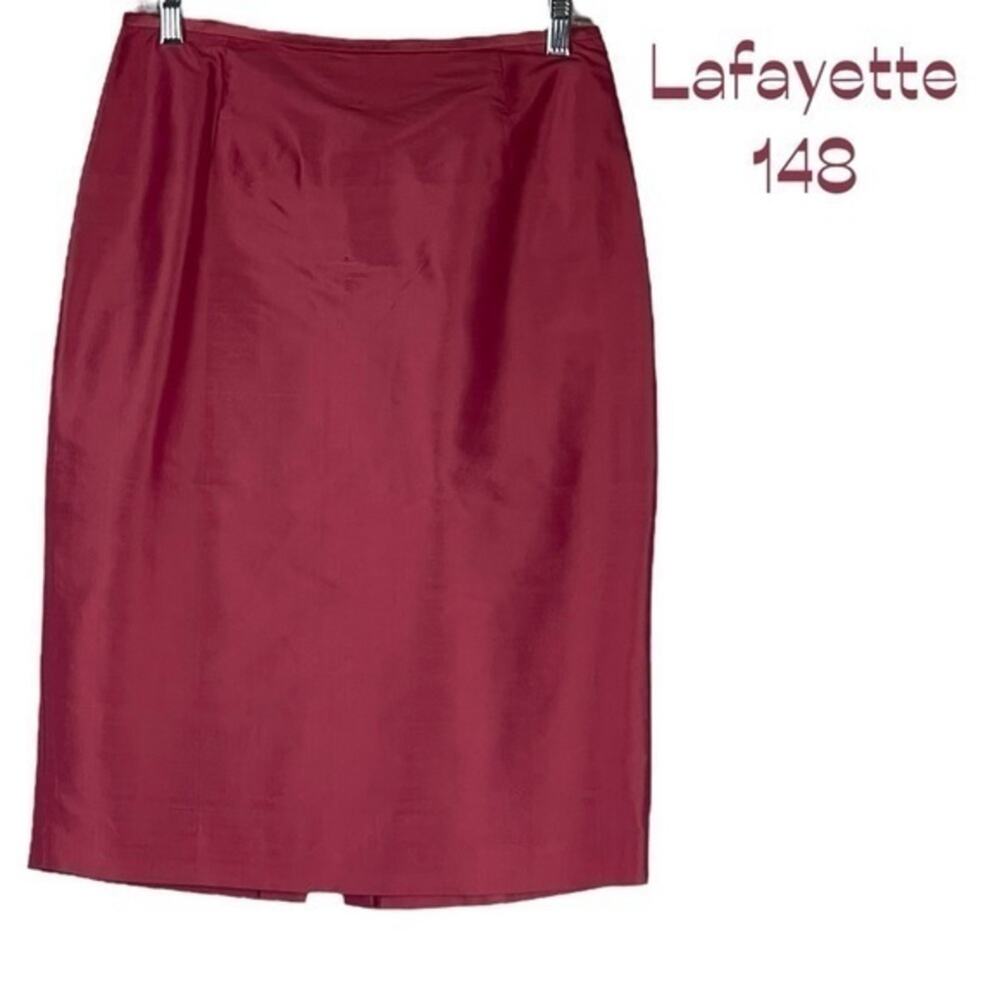 Lafayette 148 New York Pure Pink Silk Pencil Skirt NWOT Size 6